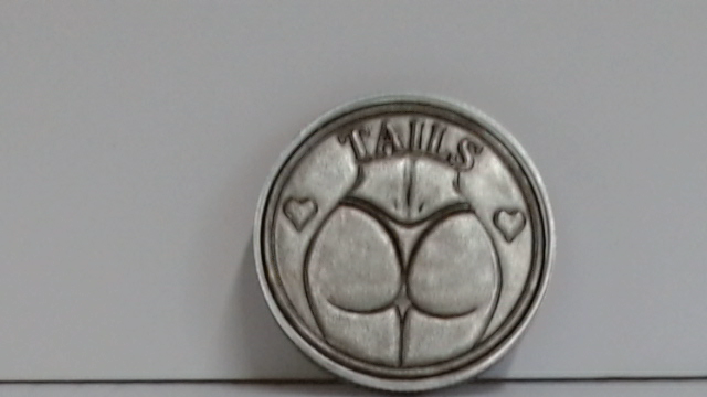 Back of a zinc 40mm custom engraved challenge coin